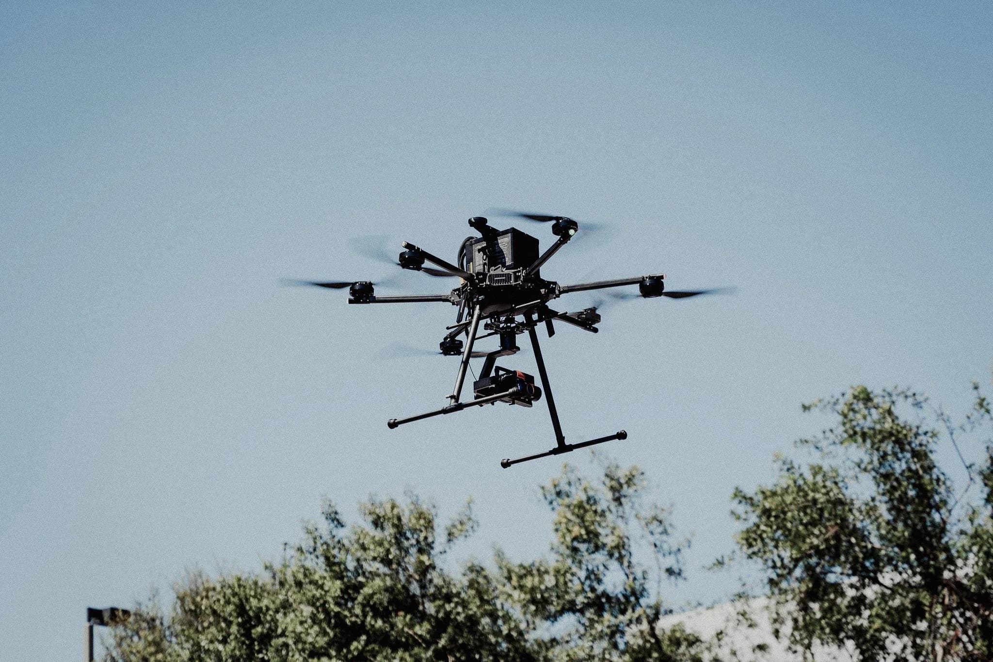 Industrial drone with RGB camera payload configuration